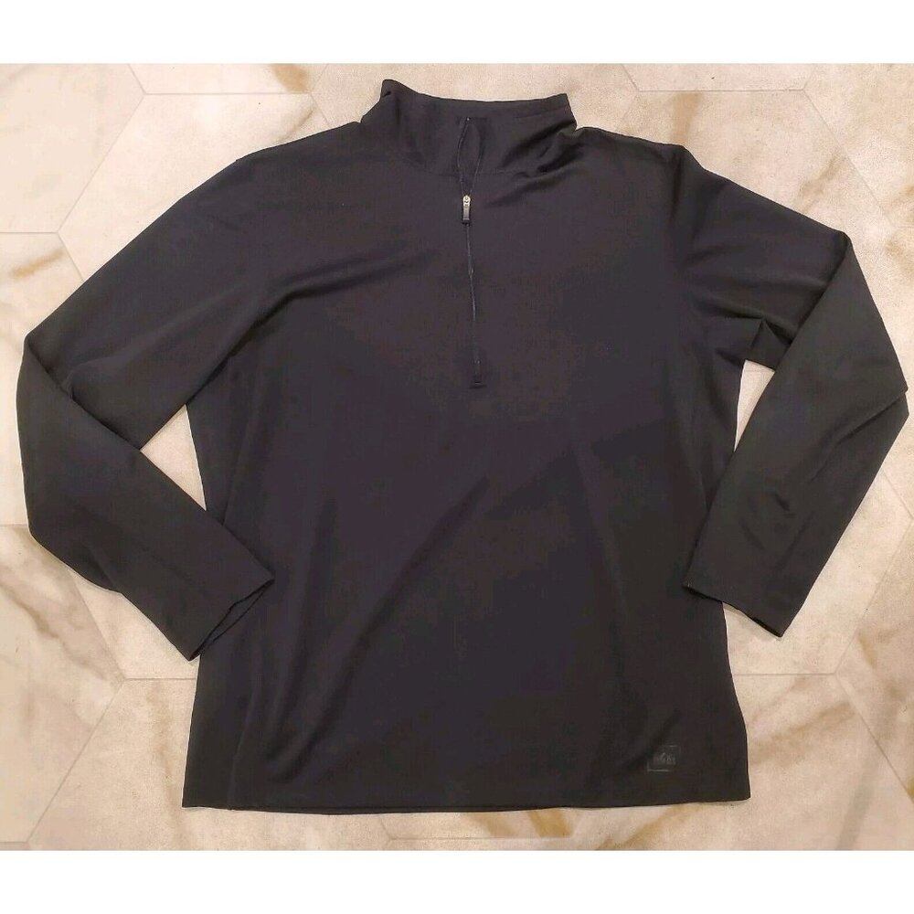 REI Quarter Zip Pullover Mens XL Black Lightweight Mock Neck Base Layer